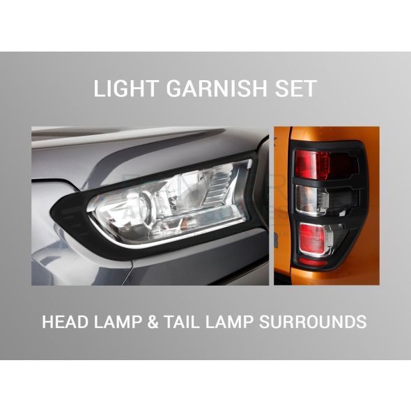 Black Head Light and Tail Light Garnish