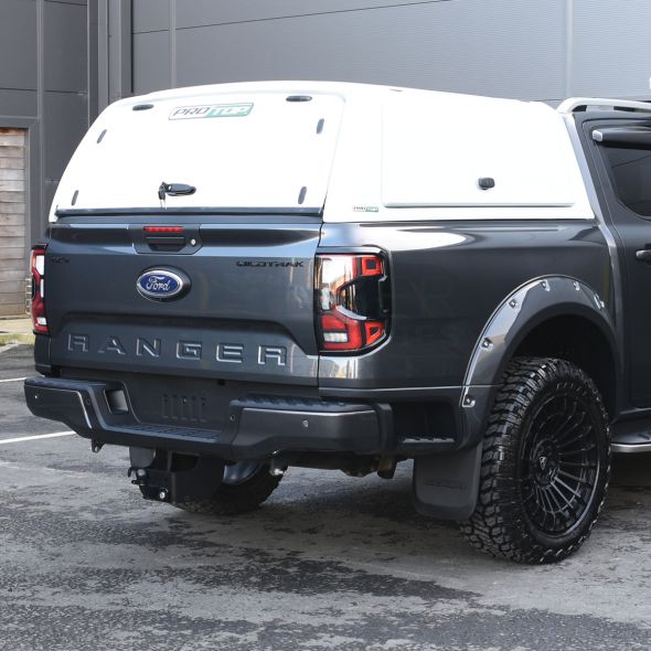 Ford Ranger 2023- ProTop Gullwing Hardtop Canopy with FRP Rear Door in PN3GZ Frozen White