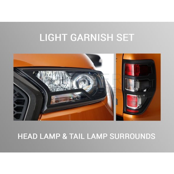 Black Head Light and Tail Light Garnish