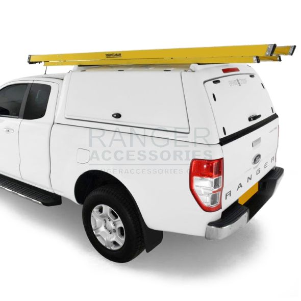 Ford Ranger Super Cab ProTop Gullwing Hardtop with Solid Rear Door in White with Central Locking