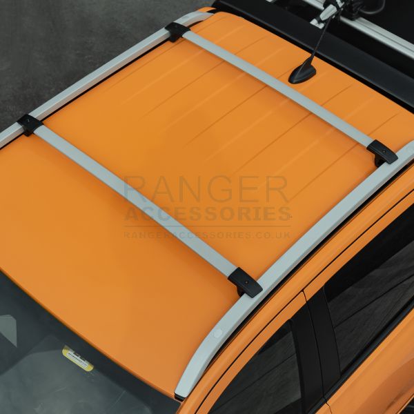 Ford Ranger Wildtrak 2023- Silver Cross Bars for Roof Rails