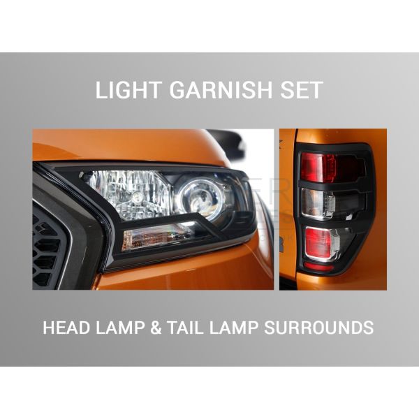 Black Head Light and Tail Light Garnish